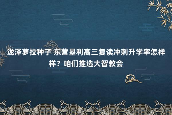 泷泽萝拉种子 东营垦利高三复读冲刺升学率怎样样？咱们推选大智教会