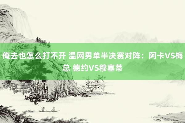 俺去也怎么打不开 温网男单半决赛对阵：阿卡VS梅总 德约VS穆塞蒂