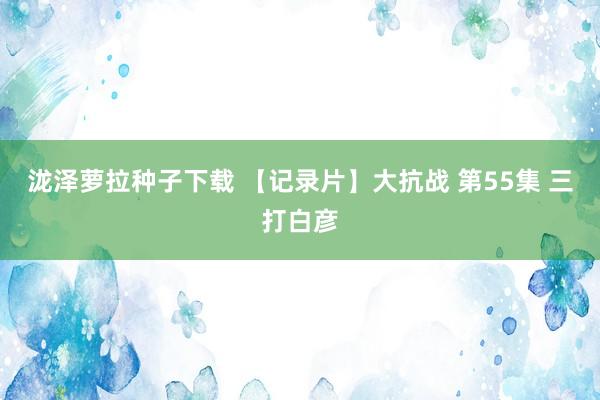 泷泽萝拉种子下载 【记录片】大抗战 第55集 三打白彦