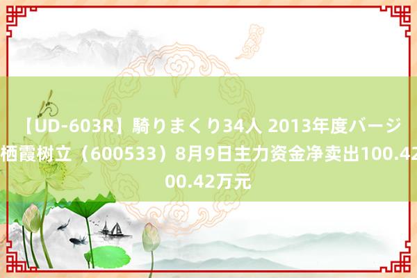 【UD-603R】騎りまくり34人 2013年度バージョン 栖霞树立（600533）8月9日主力资金净卖出100.42万元