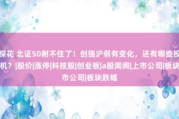 探花 北证50耐不住了！创强沪弱有变化，还有哪些投资契机？|股价|涨停|科技股|创业板|a股阛阓|上市公司|板块跌幅