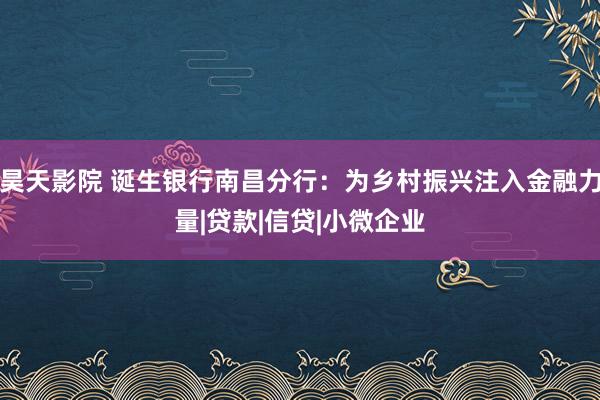 昊天影院 诞生银行南昌分行：为乡村振兴注入金融力量|贷款|信贷|小微企业