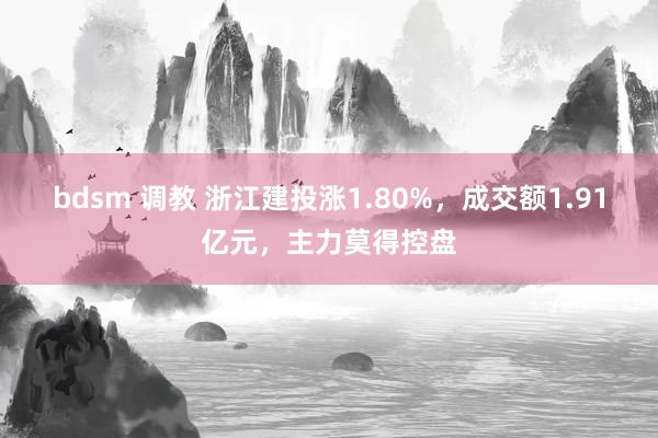 bdsm 调教 浙江建投涨1.80%，成交额1.91亿元，主力莫得控盘